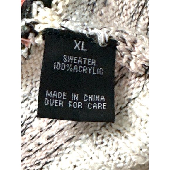 CCC Striped Open Front Cardigan Sweater Stripes Long Sleeves Asymmetric Size XL - Picture 7 of 9